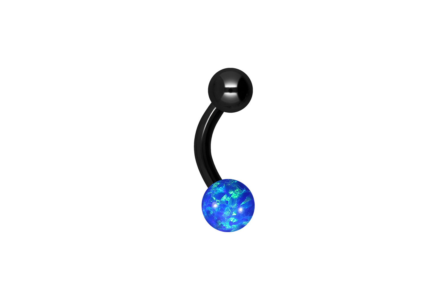Titan Mini Bananabell Piercing SYNTHETISCHER OPAL + TITAN-KUGEL